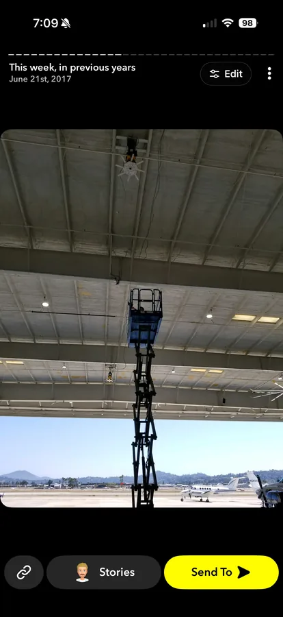 Aviation hangar overhead work